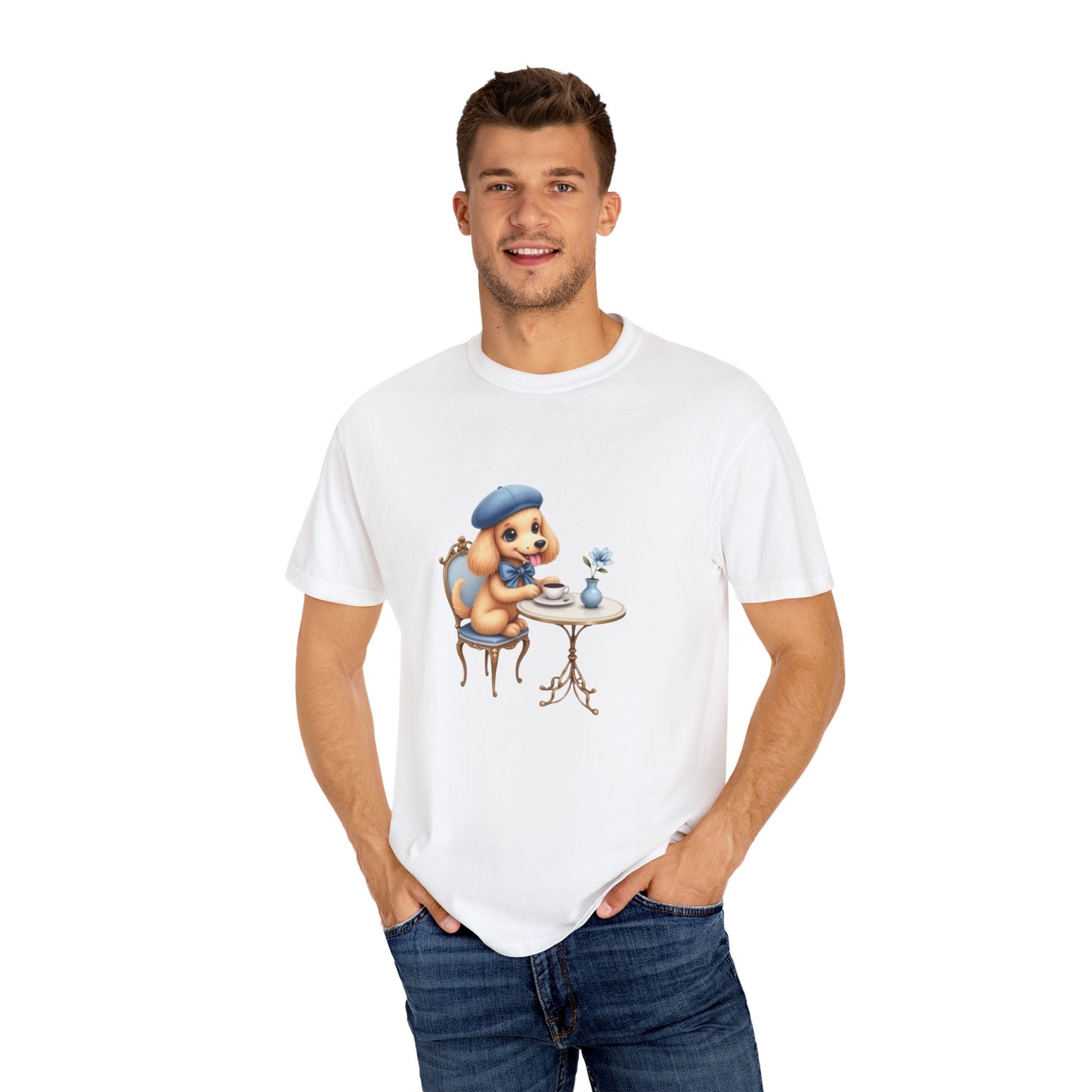 Cute Puppy Café Vibes Tee