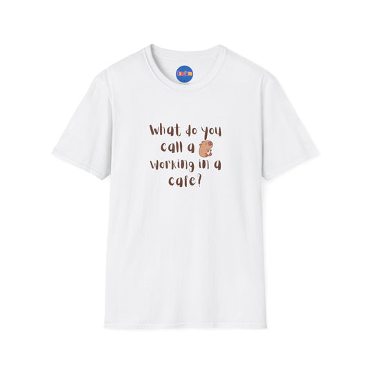 ☕🦫 Café Capybara Tee - Capybarista (Front and Back Design)