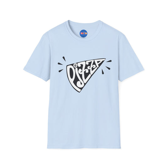 Bold Pizza Slice Graphic Tee – Retro Typography Foodie Shirt