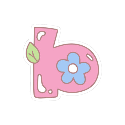 🌼 Kawaii Flower Alphabet Sticker – "B" is for Bubbly! 💖
