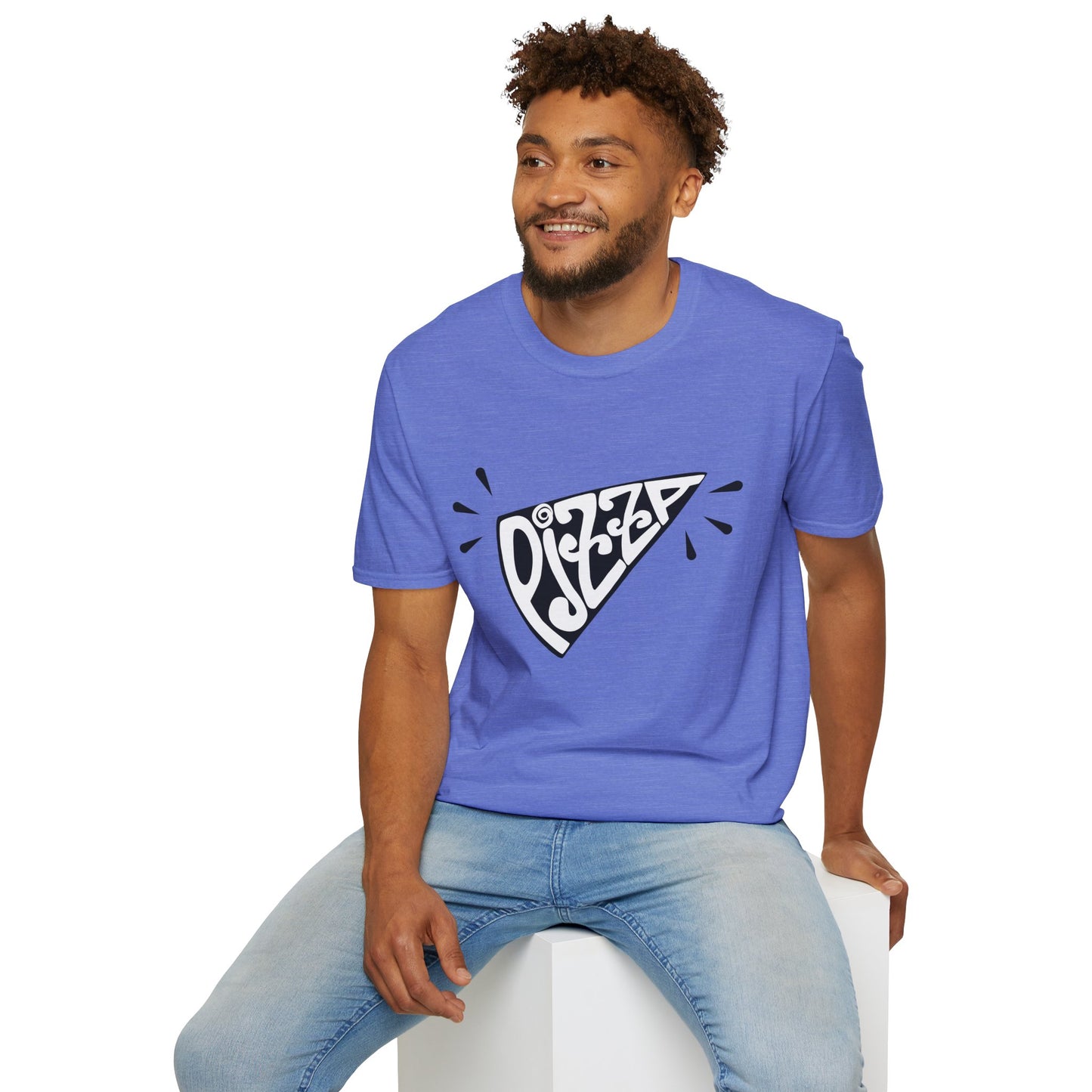 Bold Pizza Slice Graphic Tee – Retro Typography Foodie Shirt
