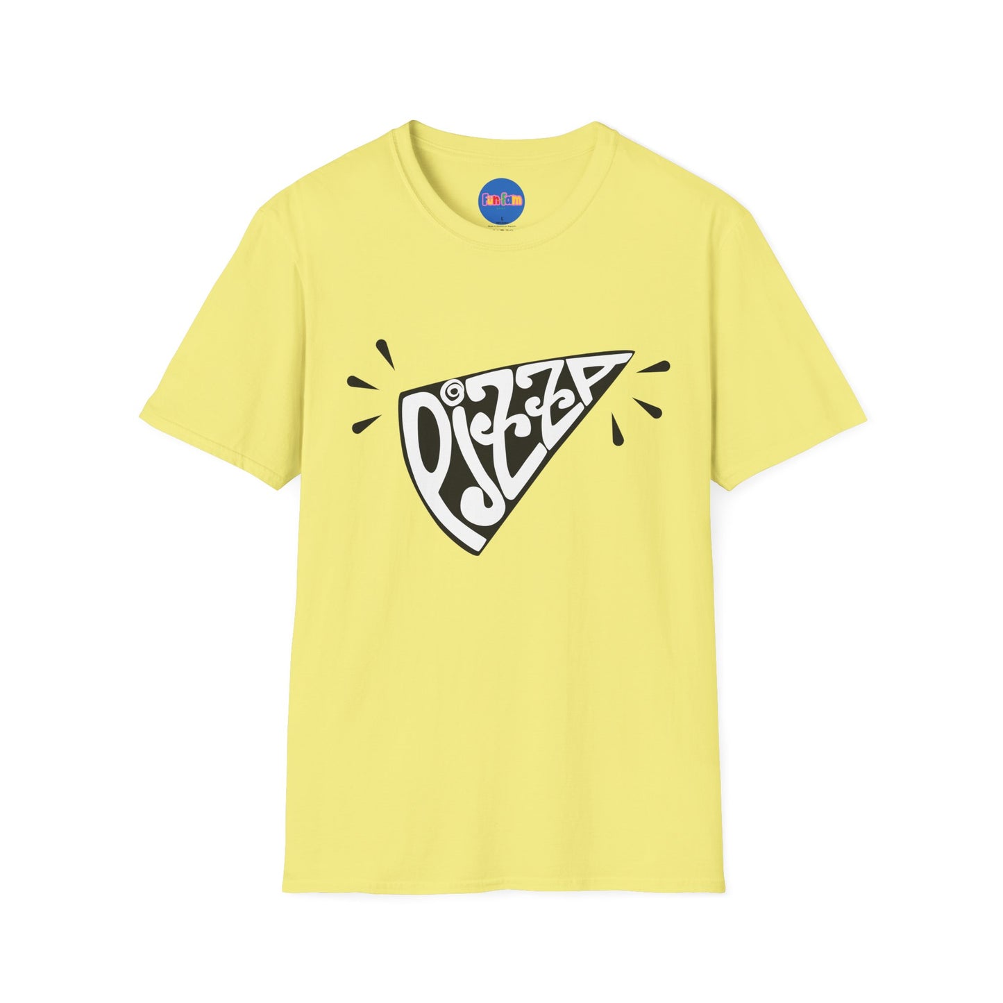 Bold Pizza Slice Graphic Tee – Retro Typography Foodie Shirt