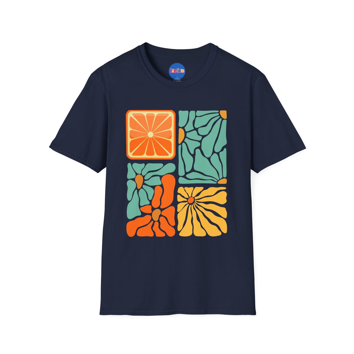 Abstract Orange Floral T-Shirt