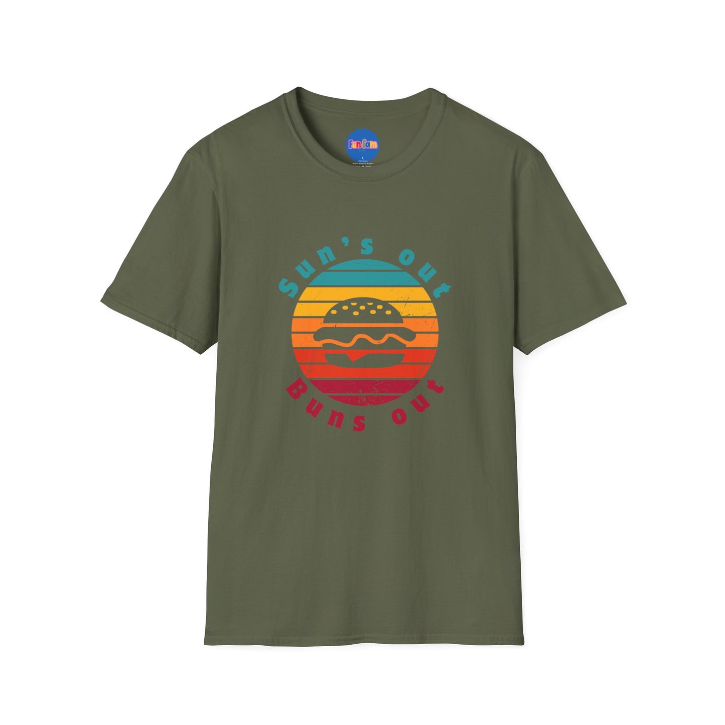 Sun's Out, Buns Out Retro T-Shirt 🍔☀️