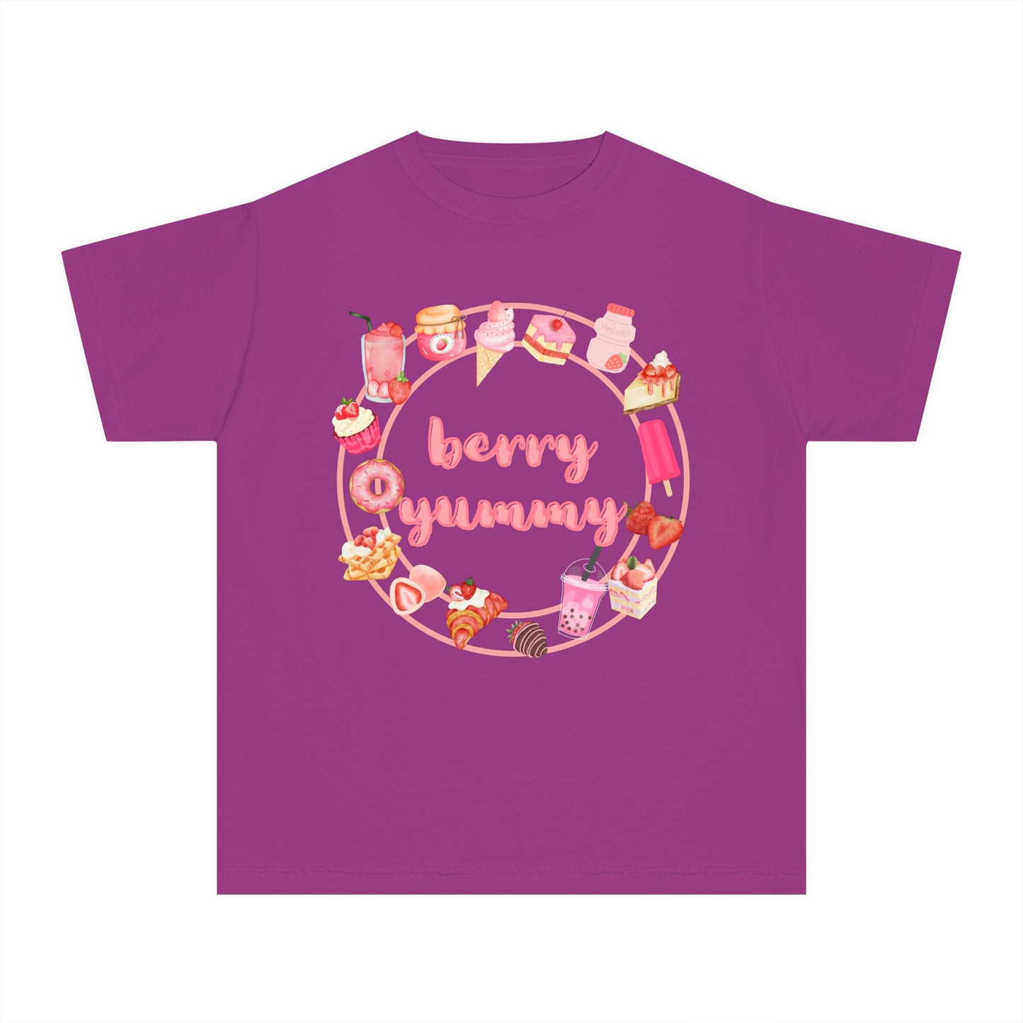 Youth Berry Yummy Tee – Cute Strawberry Graphic T-Shirt 🍓