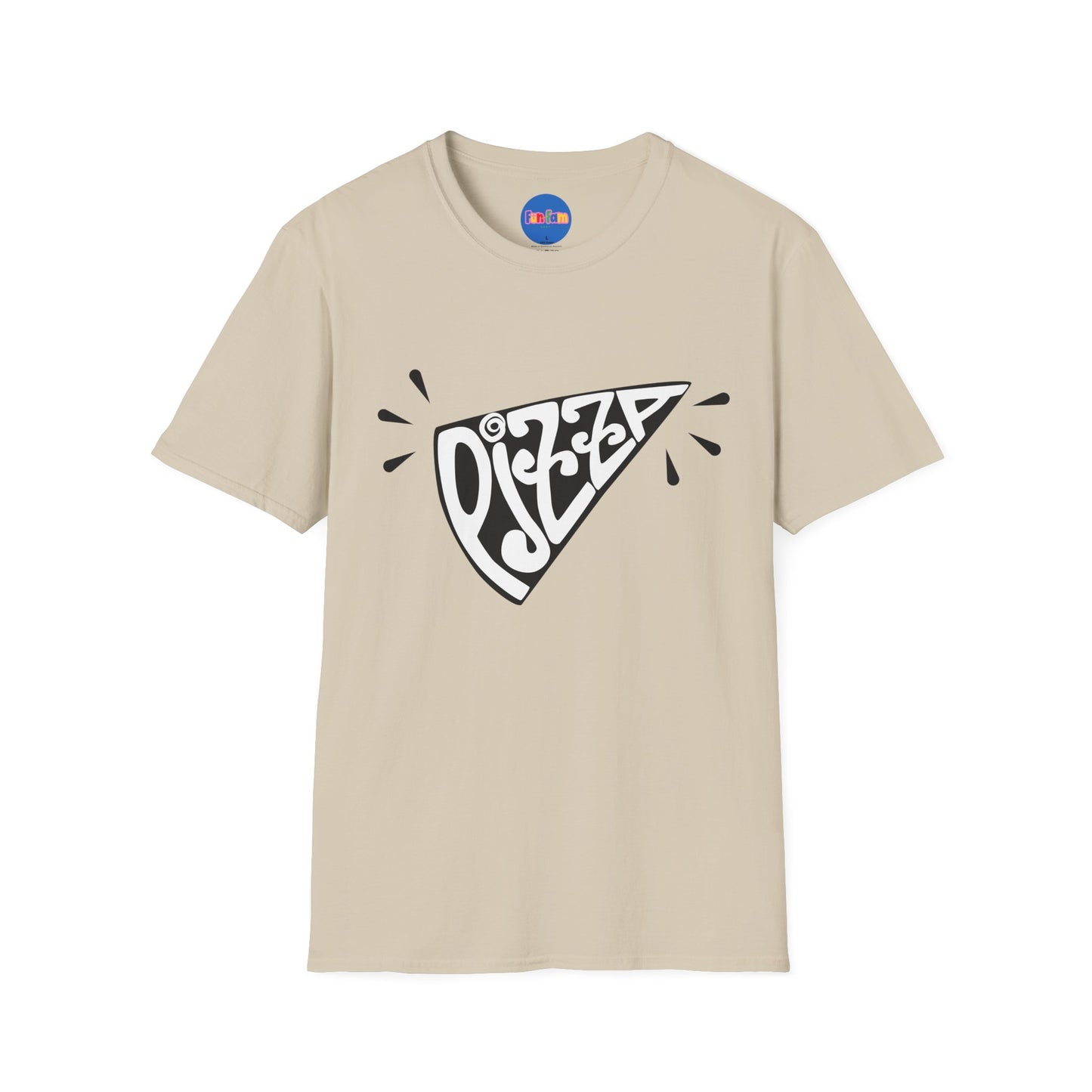 Bold Pizza Slice Graphic Tee – Retro Typography Foodie Shirt