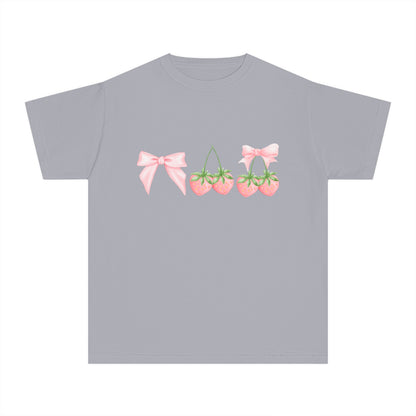 Youth Berry Coquette Tee – Cute Strawberry Graphic T-Shirt 🍓