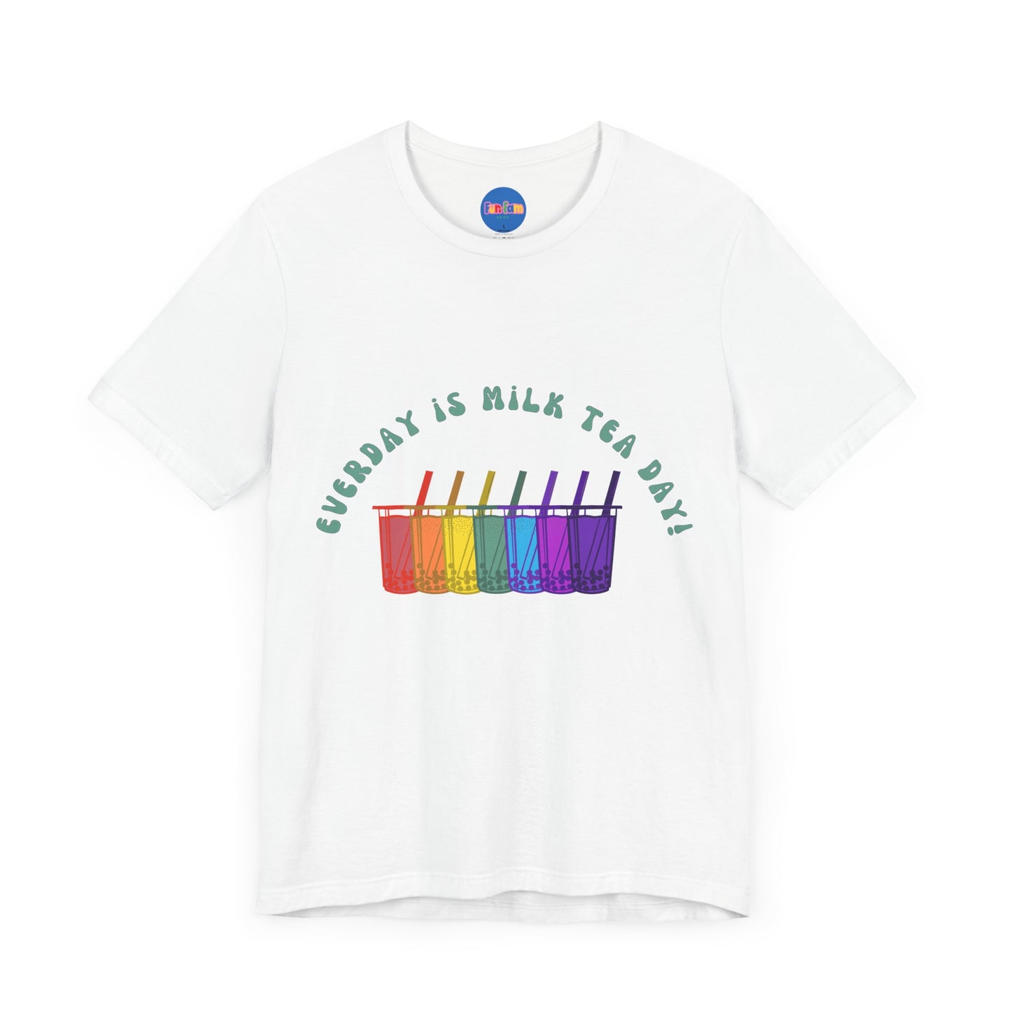 Everyday is Milk Tea Day Tee – Rainbow Boba Edition 🌈💜