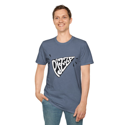 Bold Pizza Slice Graphic Tee – Retro Typography Foodie Shirt