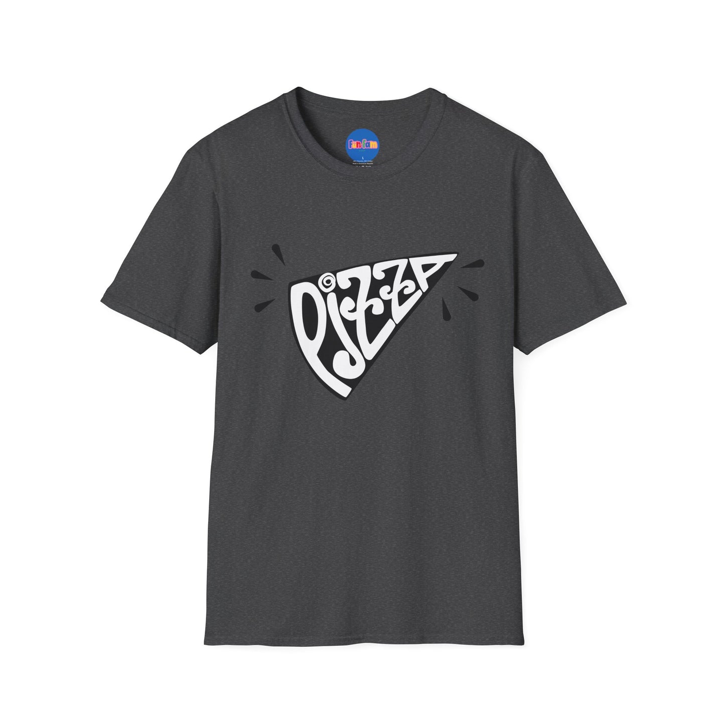 Bold Pizza Slice Graphic Tee – Retro Typography Foodie Shirt