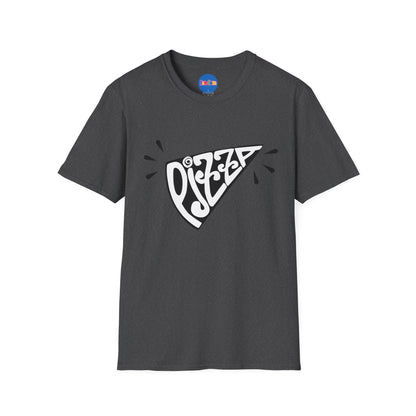 Bold Pizza Slice Graphic Tee – Retro Typography Foodie Shirt