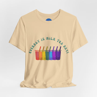 Everyday is Milk Tea Day Tee – Rainbow Boba Edition 🌈💜