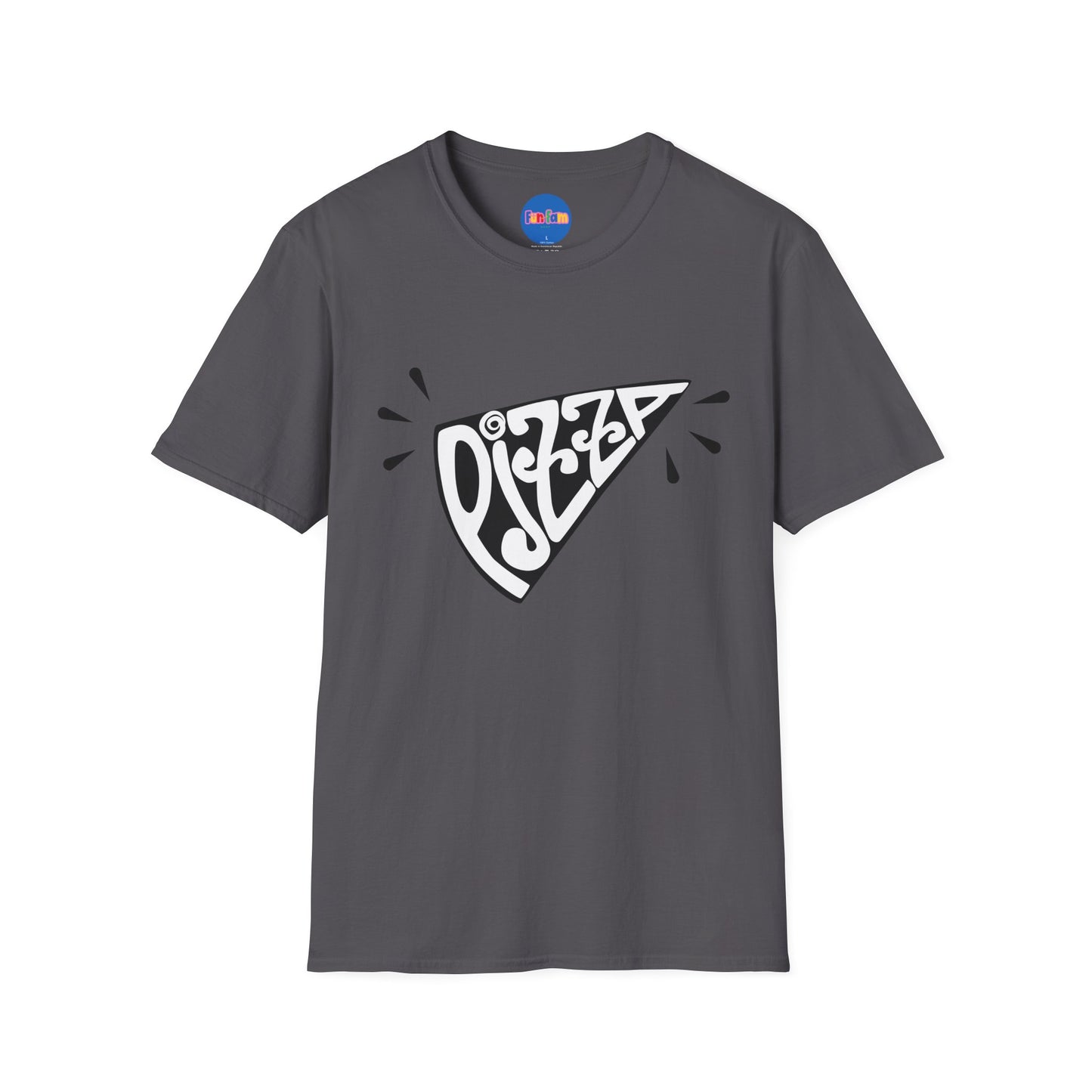 Bold Pizza Slice Graphic Tee – Retro Typography Foodie Shirt
