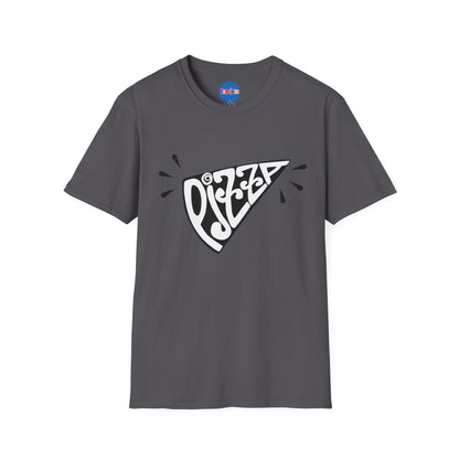 Bold Pizza Slice Graphic Tee – Retro Typography Foodie Shirt