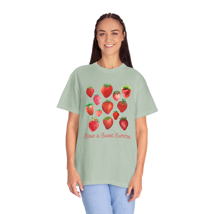 Berry Cool Summer Tee 🍓☀️| Sweet Summer Strawberry - Whimsical Retro Vibes 💕