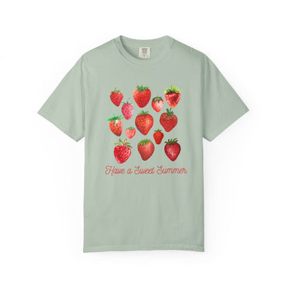 Berry Cool Summer Tee 🍓☀️| Sweet Summer Strawberry - Whimsical Retro Vibes 💕