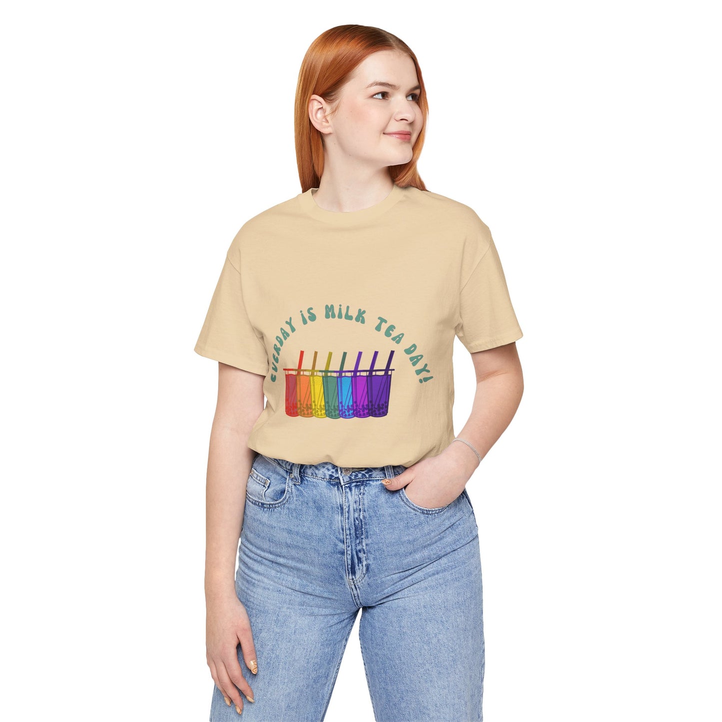 Everyday is Milk Tea Day Tee – Rainbow Boba Edition 🌈💜