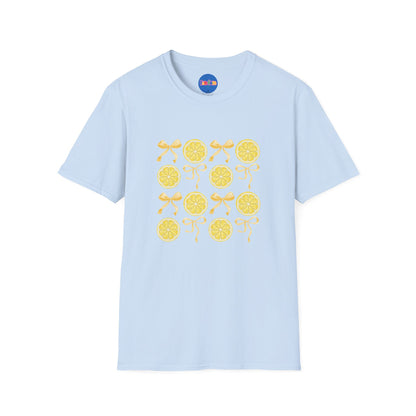 Lemon Bow Grid T-Shirt – Cute Citrus Summer Tee 🍋🌼