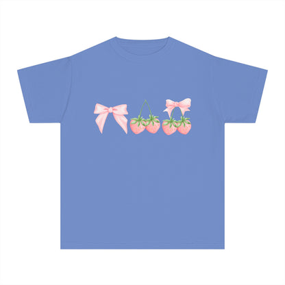 Youth Berry Coquette Tee – Cute Strawberry Graphic T-Shirt 🍓