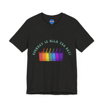 Everyday is Milk Tea Day Tee – Rainbow Boba Edition 🌈💜