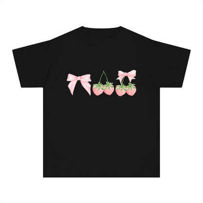 Youth Berry Coquette Tee – Cute Strawberry Graphic T-Shirt 🍓