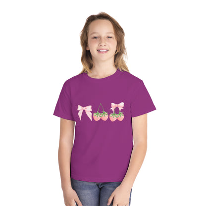 Youth Berry Coquette Tee – Cute Strawberry Graphic T-Shirt 🍓