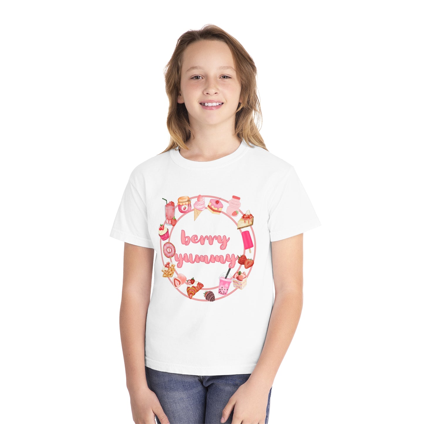 Youth Berry Yummy Tee – Cute Strawberry Graphic T-Shirt 🍓