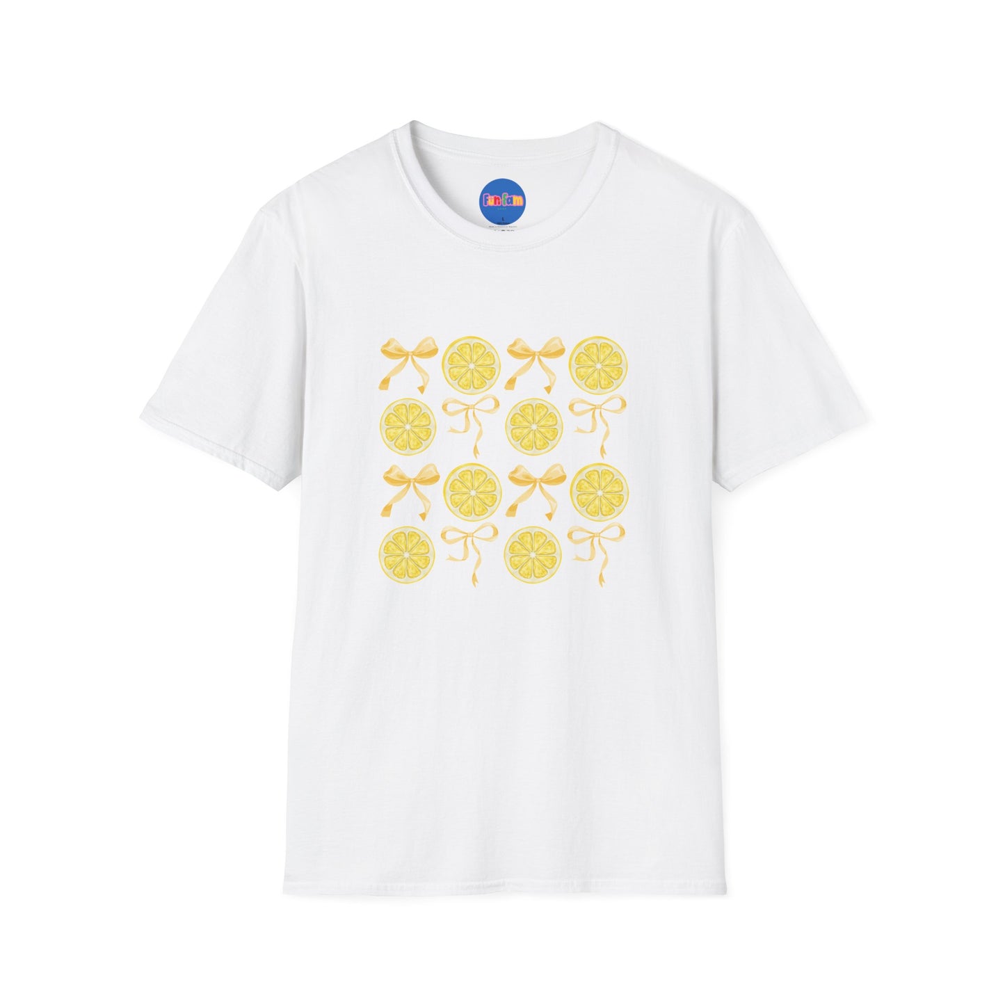 Lemon Bow Grid T-Shirt – Cute Citrus Summer Tee 🍋🌼