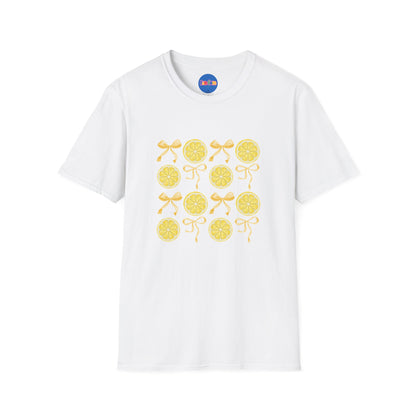 Lemon Bow Grid T-Shirt – Cute Citrus Summer Tee 🍋🌼