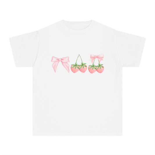 Youth Berry Coquette Tee – Cute Strawberry Graphic T-Shirt 🍓