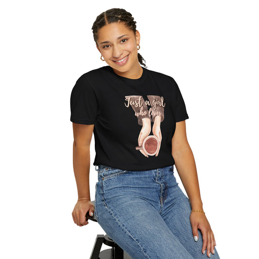 Just a Girl Who Loves Coffee T-Shirt | Cozy Coffee Lover Tee ☕💕
