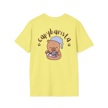 ☕🦫 Café Capybara Tee - Capybarista (Front and Back Design)