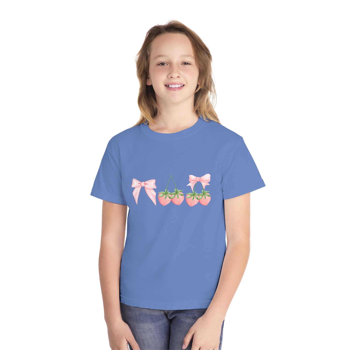Youth Berry Coquette Tee – Cute Strawberry Graphic T-Shirt 🍓