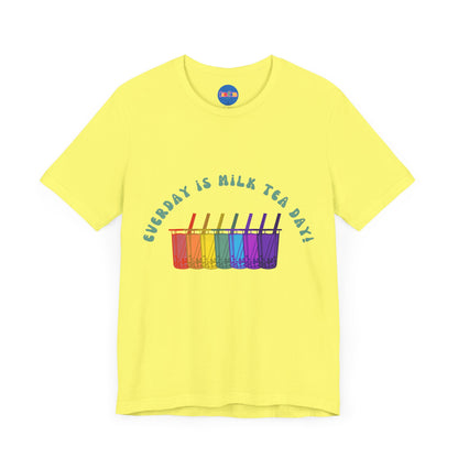 Everyday is Milk Tea Day Tee – Rainbow Boba Edition 🌈💜