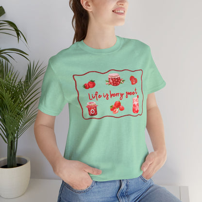 “Life is Berry Sweet” T-Shirt - crayon framed
