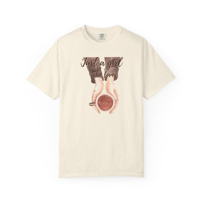 Just a Girl Who Loves Coffee T-Shirt | Cozy Coffee Lover Tee ☕💕