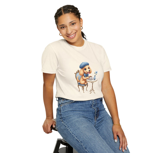 Cute Puppy Café Vibes Tee