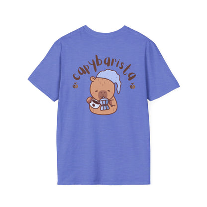 ☕🦫 Café Capybara Tee - Capybarista (Front and Back Design)