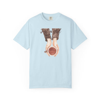 Just a Girl Who Loves Coffee T-Shirt | Cozy Coffee Lover Tee ☕💕