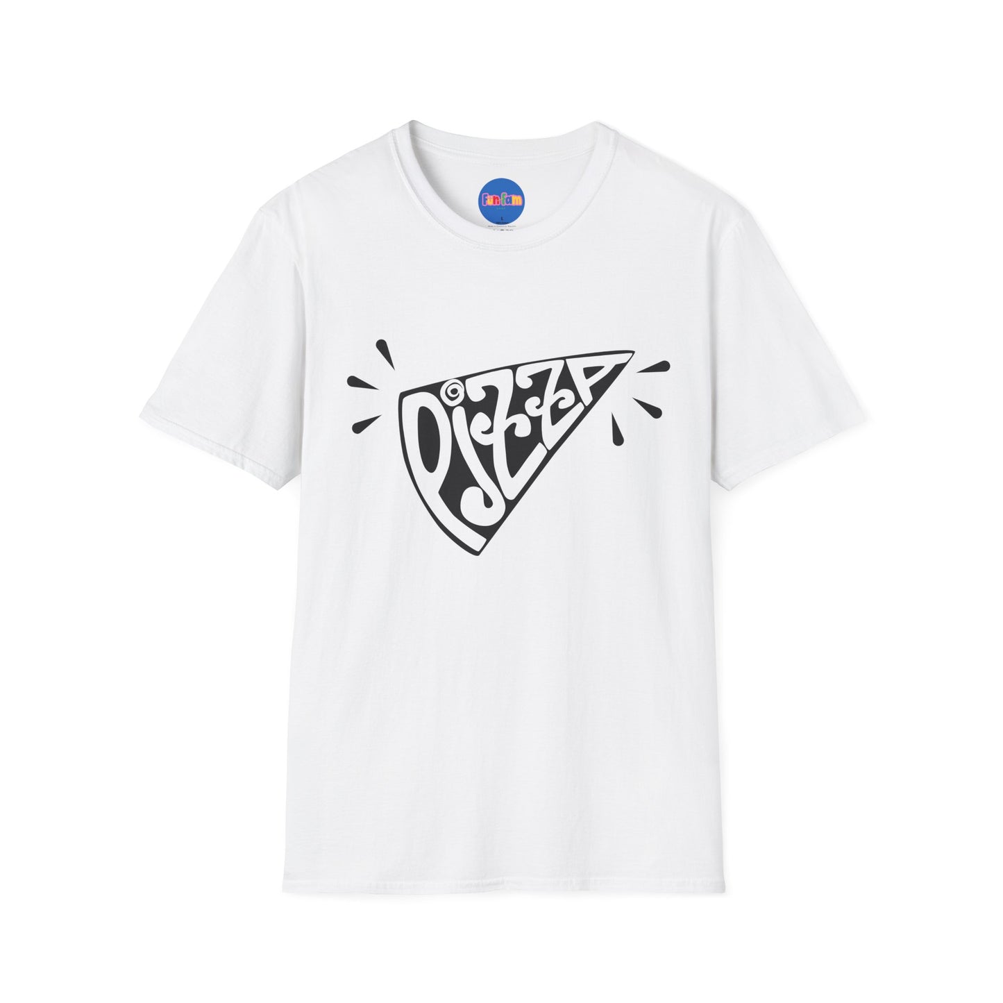 Bold Pizza Slice Graphic Tee – Retro Typography Foodie Shirt
