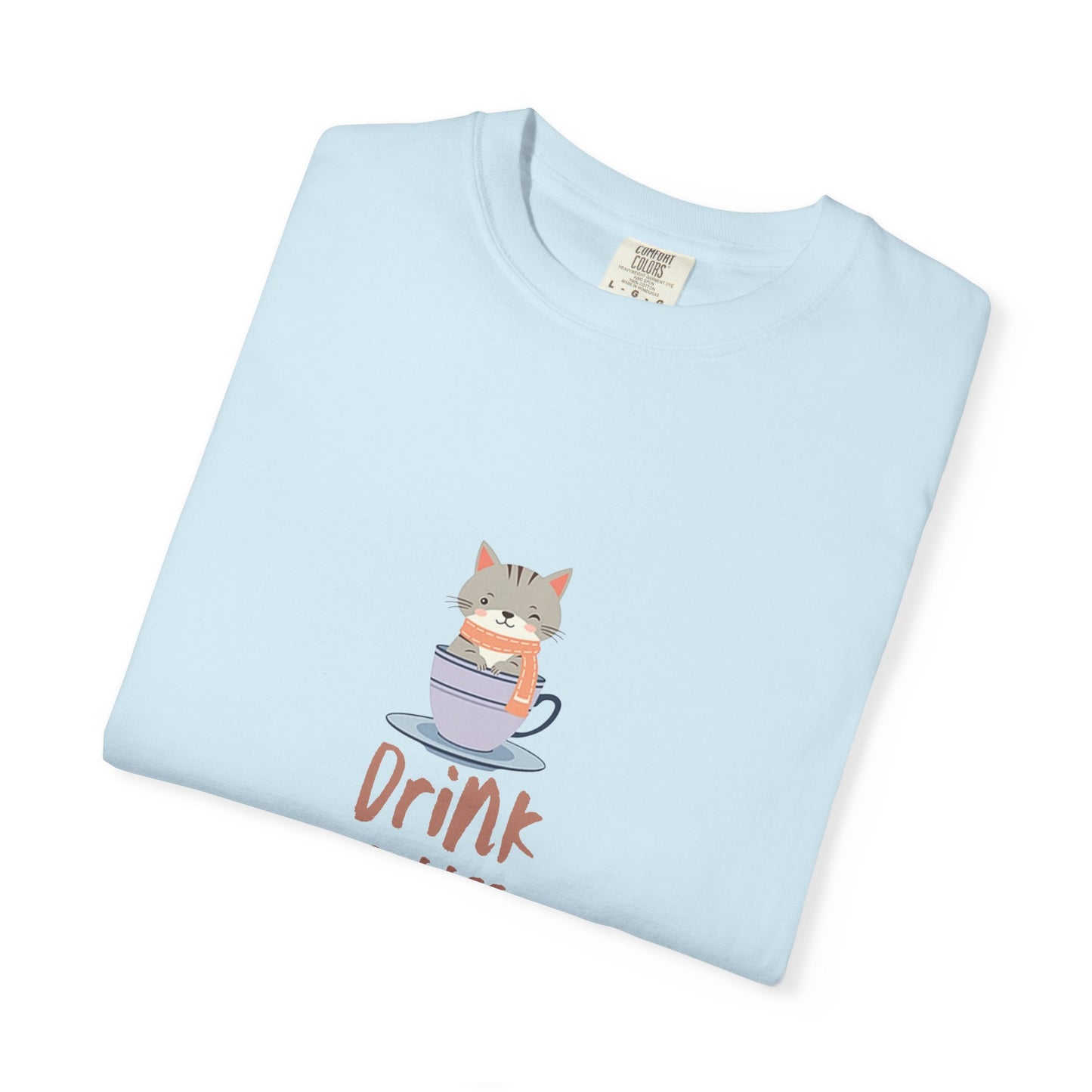 Drink Coffee With Me T-Shirt | Cute Cat in Coffee Cup Design