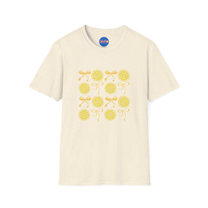 Lemon Bow Grid T-Shirt – Cute Citrus Summer Tee 🍋🌼