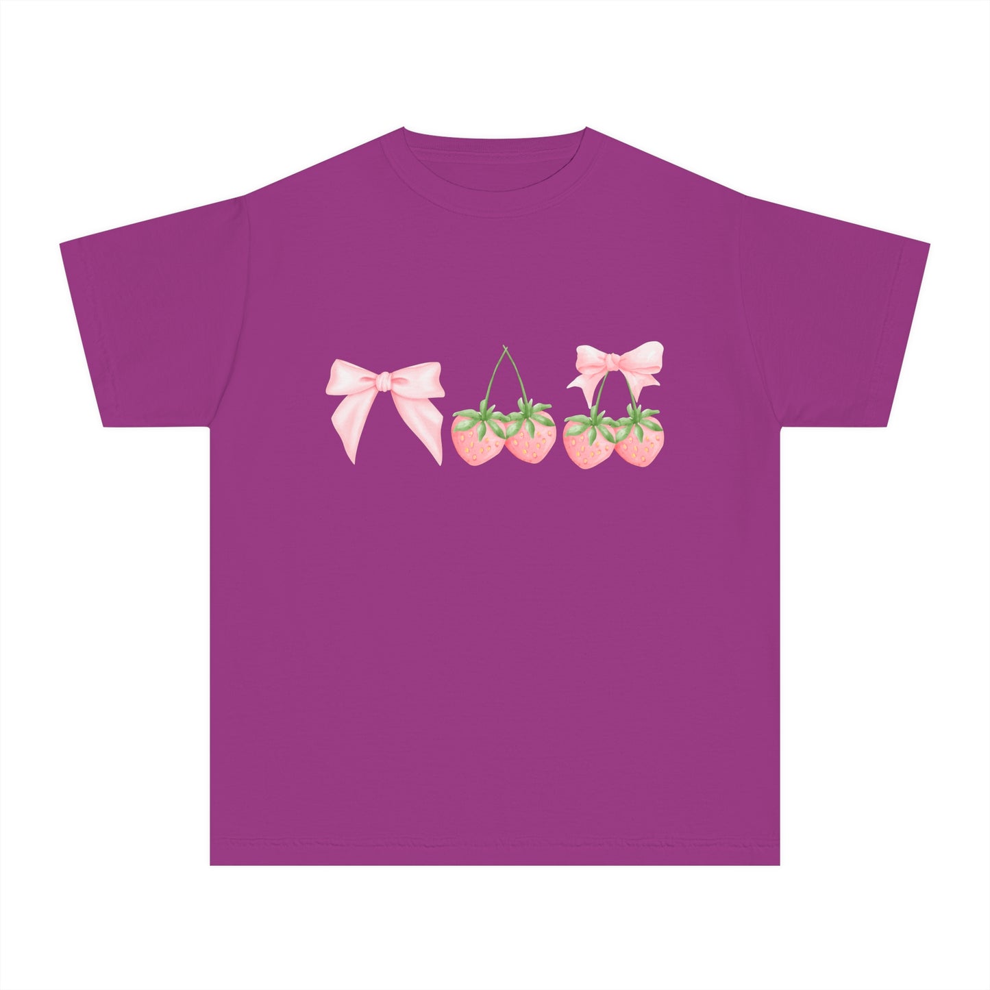 Youth Berry Coquette Tee – Cute Strawberry Graphic T-Shirt 🍓