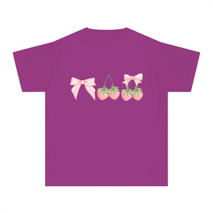 Youth Berry Coquette Tee – Cute Strawberry Graphic T-Shirt 🍓