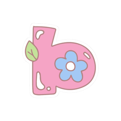 🌼 Kawaii Flower Alphabet Sticker – "B" is for Bubbly! 💖