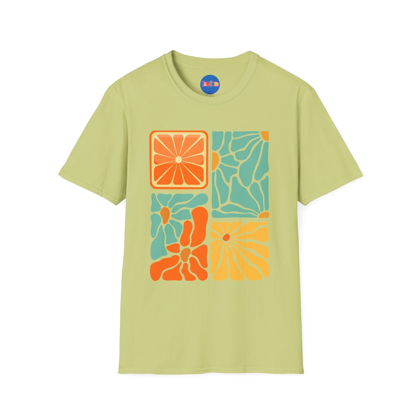 Abstract Orange Floral T-Shirt