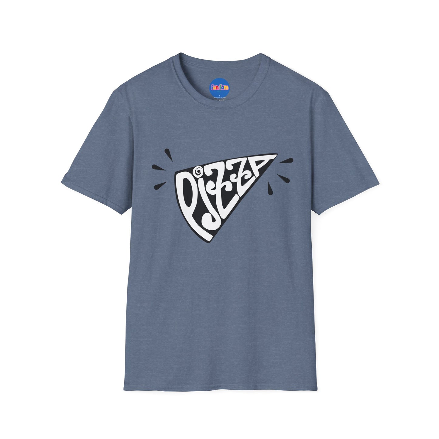 Bold Pizza Slice Graphic Tee – Retro Typography Foodie Shirt