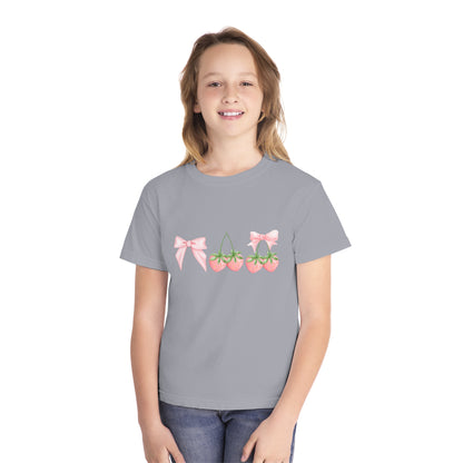 Youth Berry Coquette Tee – Cute Strawberry Graphic T-Shirt 🍓