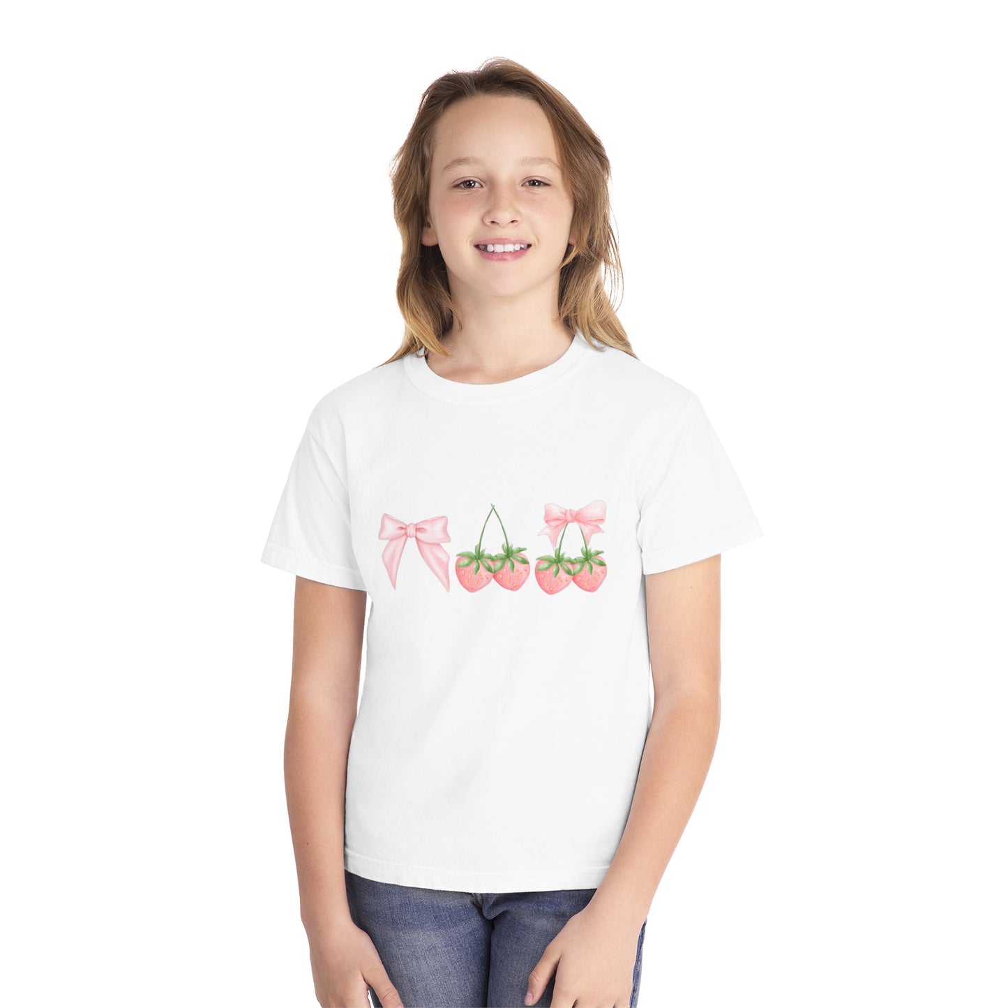 Youth Berry Coquette Tee – Cute Strawberry Graphic T-Shirt 🍓