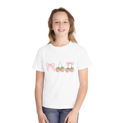 Youth Berry Coquette Tee – Cute Strawberry Graphic T-Shirt 🍓